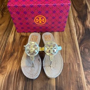 Tory Burch Metallic “Miller” Espadrille Sandal